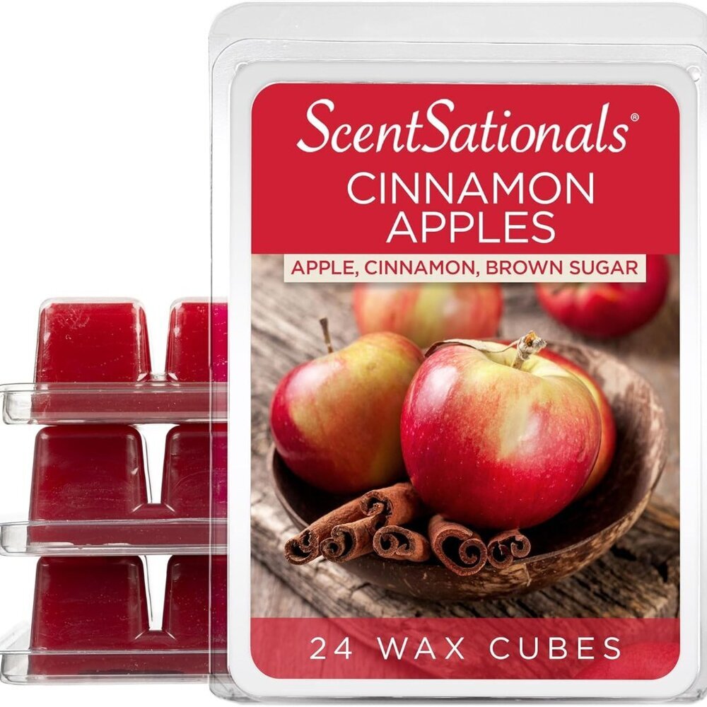 Fall Wax Melts, Wax Cubes Strong Scent - Cinnamon Apples - Long Lasting Scented